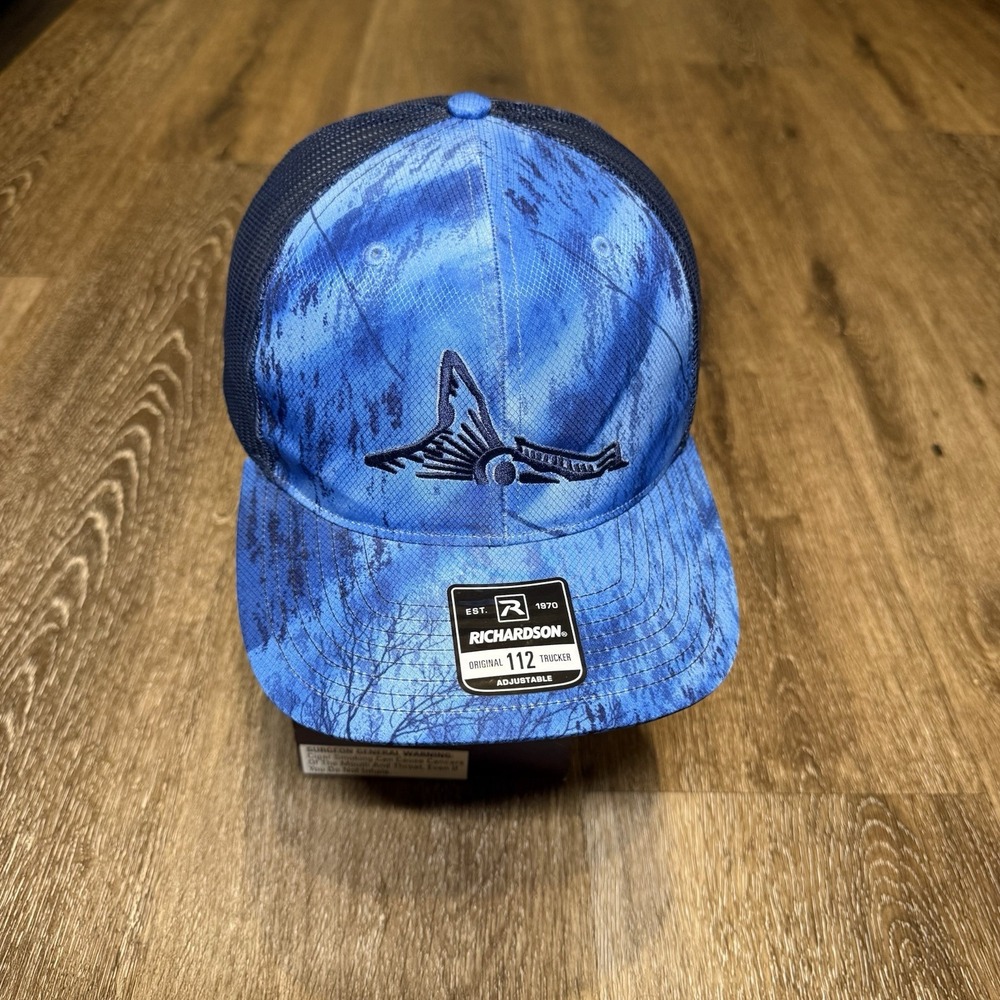 Marshside Bar Grill Snapback Hat Blue Camo Trucker Sea Island St‎ Simons Fishing